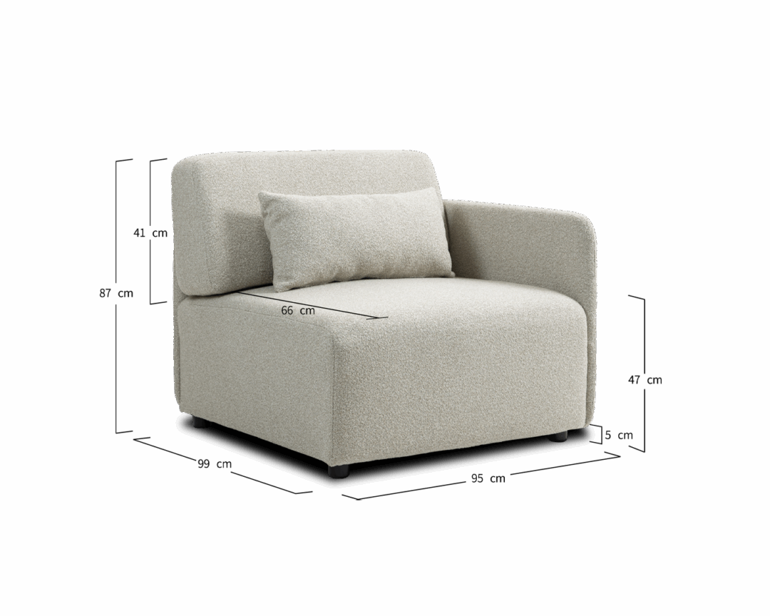 Modular Sofa Mia Left - Beige - Image 2