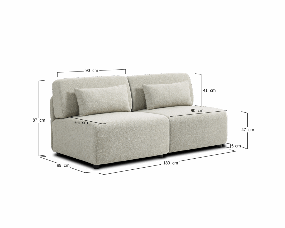 Modular Sofa Mia Middle x2 - Beige - Image 2