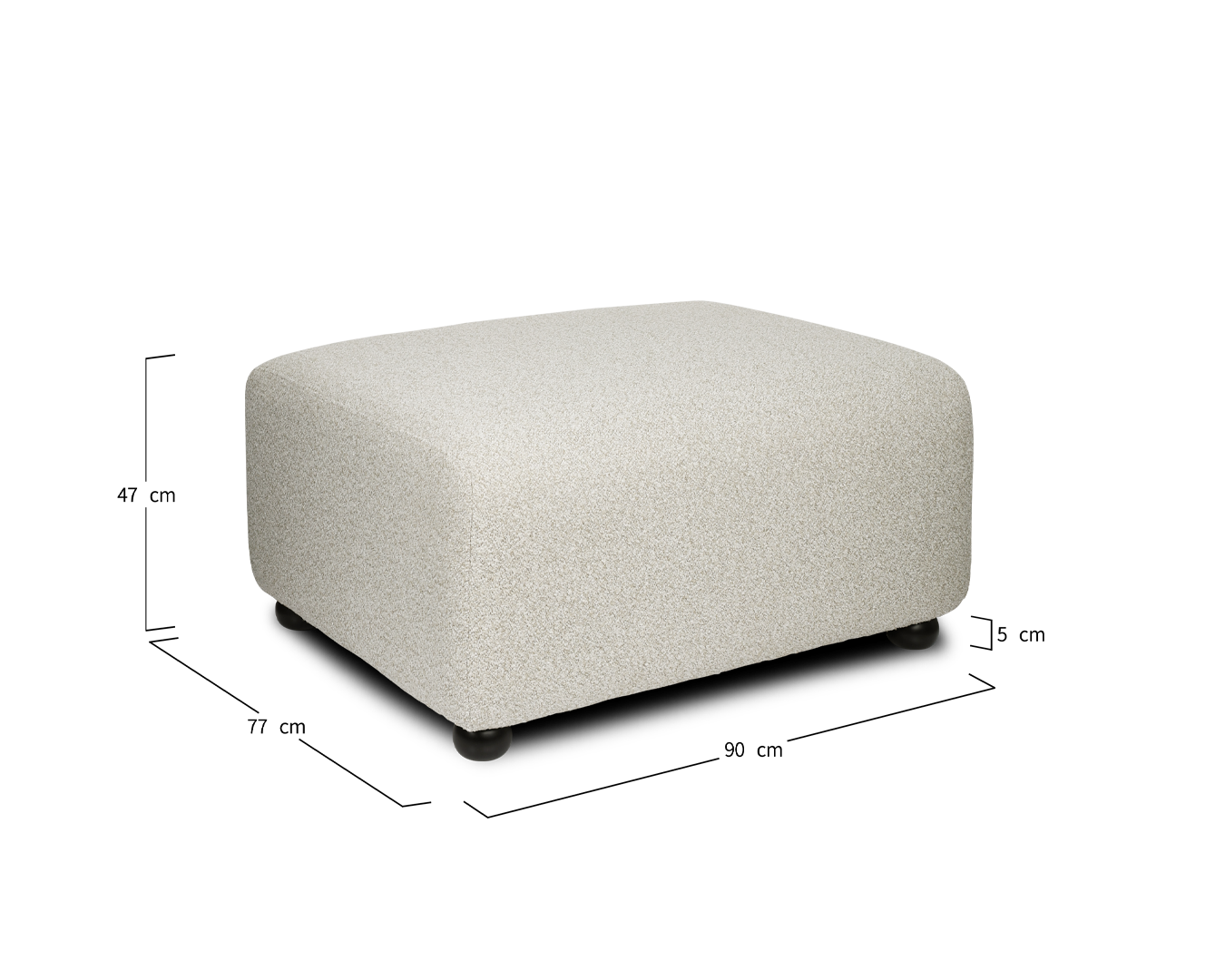Modular Sofa Mia Ottoman - Beige - Image 2