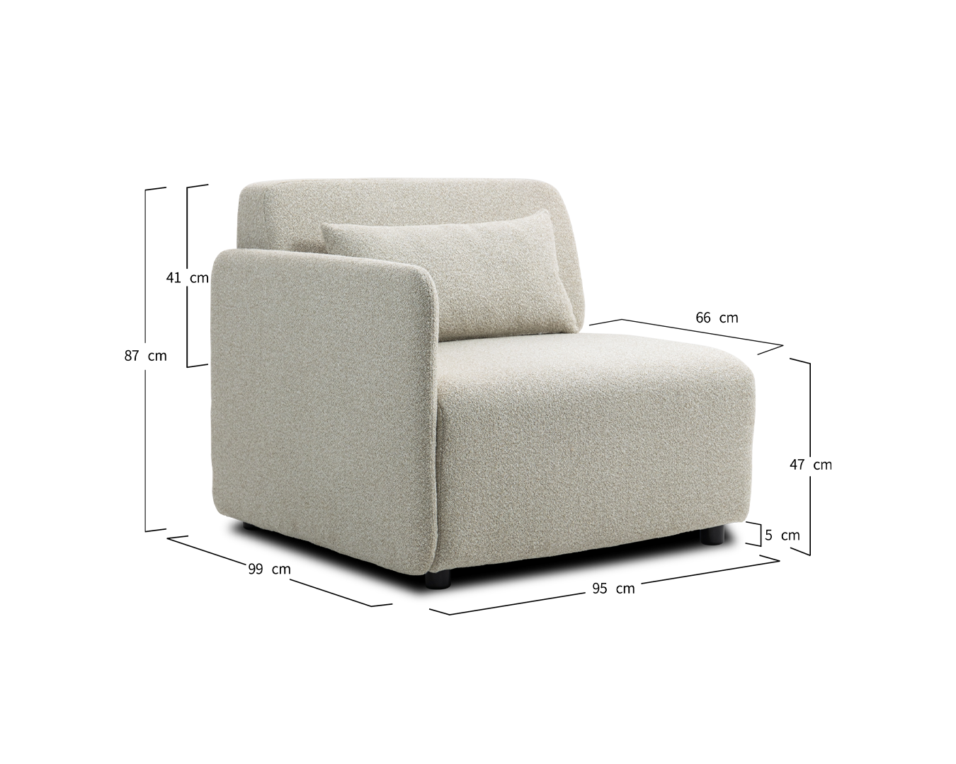 Modular Sofa Mia Right - Beige - Image 2