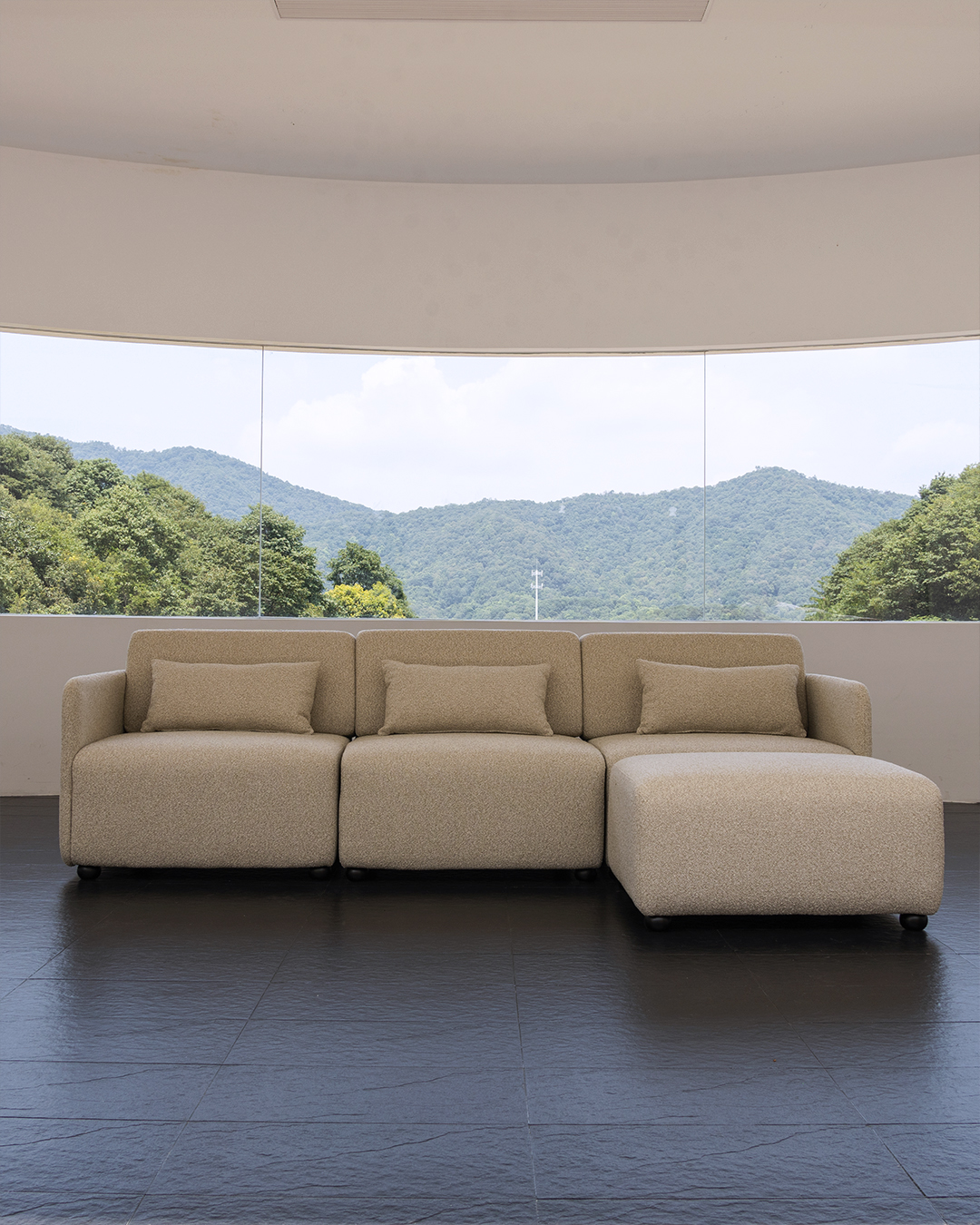 Modular Sofa Mia 3-Seater - Beige (With Ottoman) - Image 7