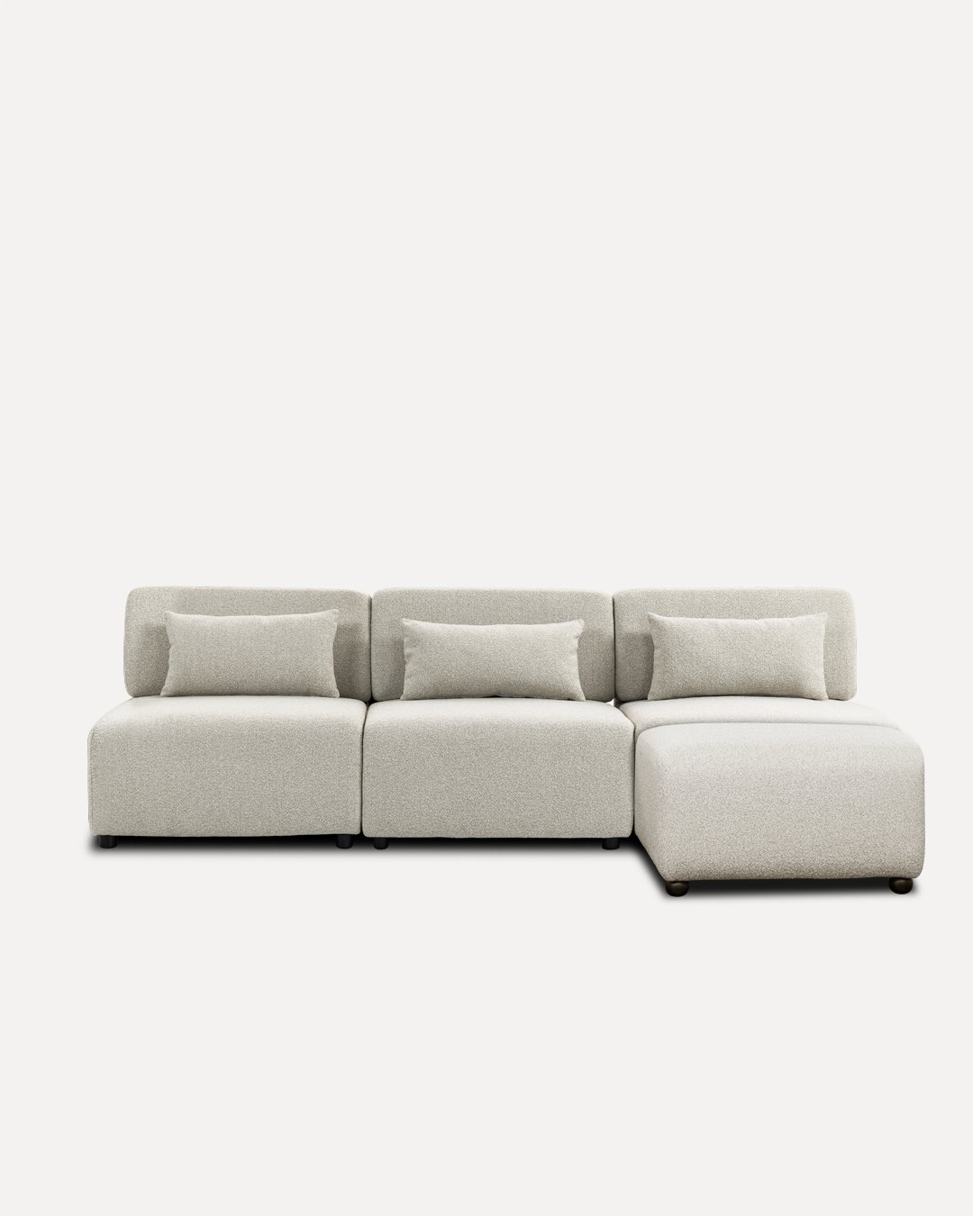 Modular Sofa Mia Middle x3 - Beige (With Ottoman)
