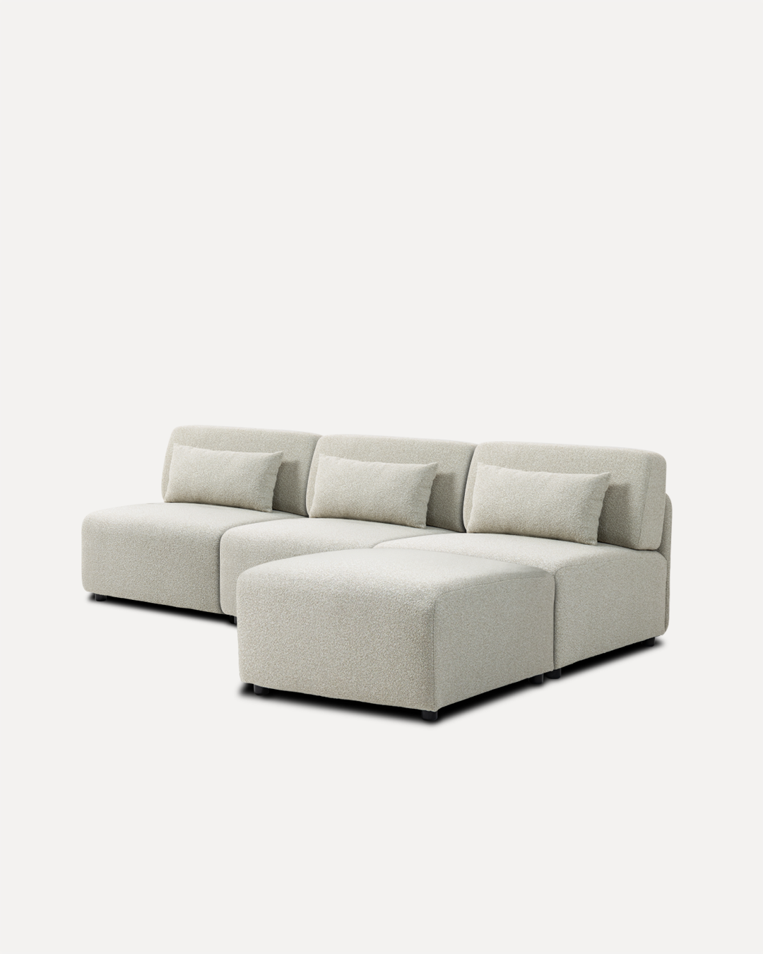 Modular Sofa Mia Middle x3 - Beige (With Ottoman) - Image 2