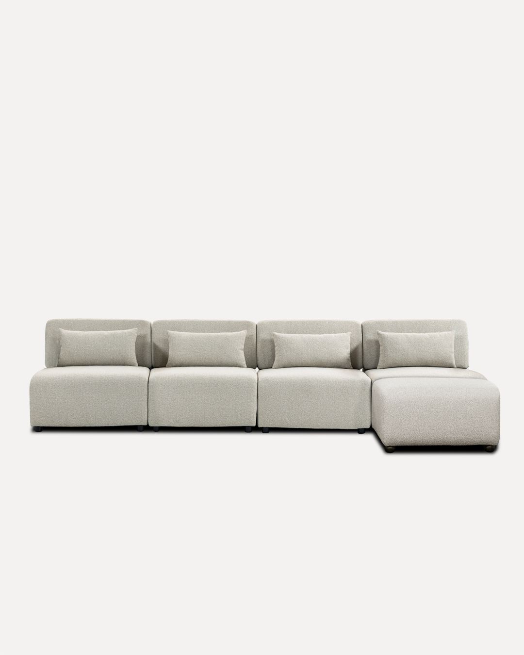 Modular Sofa Mia Middle x4 - Beige (With Ottoman)