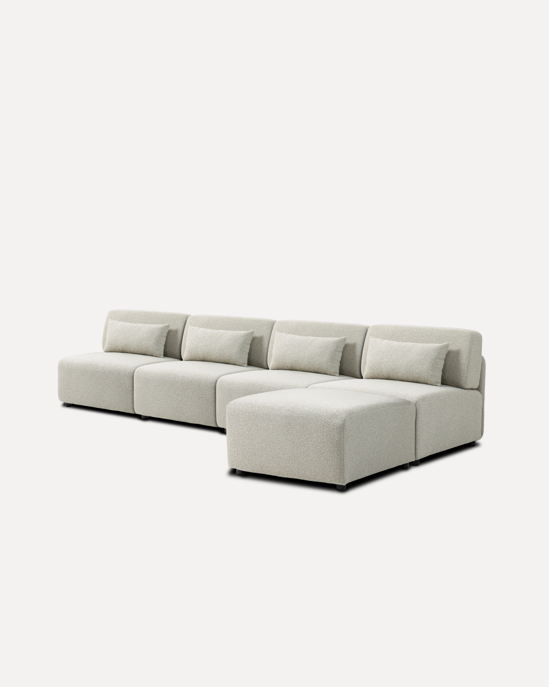 Modular Sofa Mia Middle x4 - Beige (With Ottoman) - Image 3