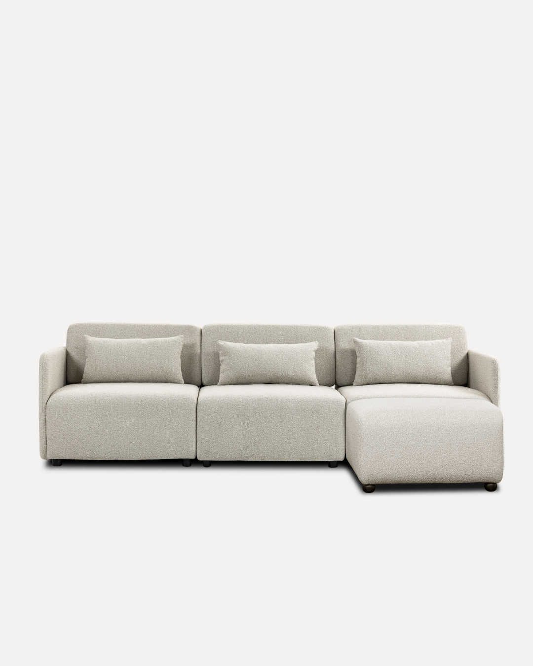 Modular Sofa Mia 3-Seater - Beige (With Ottoman)