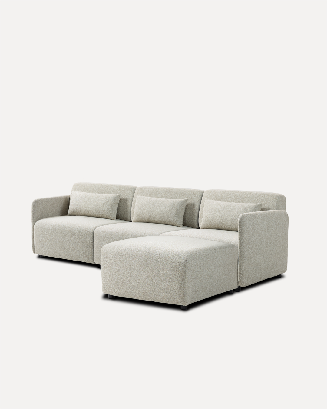 Modular Sofa Mia 3-Seater - Beige (With Ottoman) - Image 3