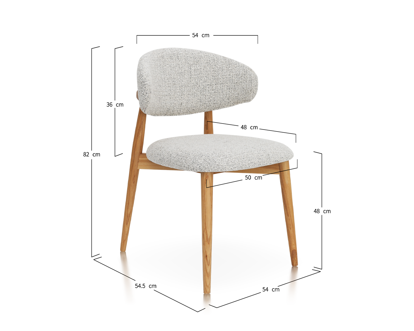 Wooden Chair Daisy - Black/ White (SET OF 2) - Image 2