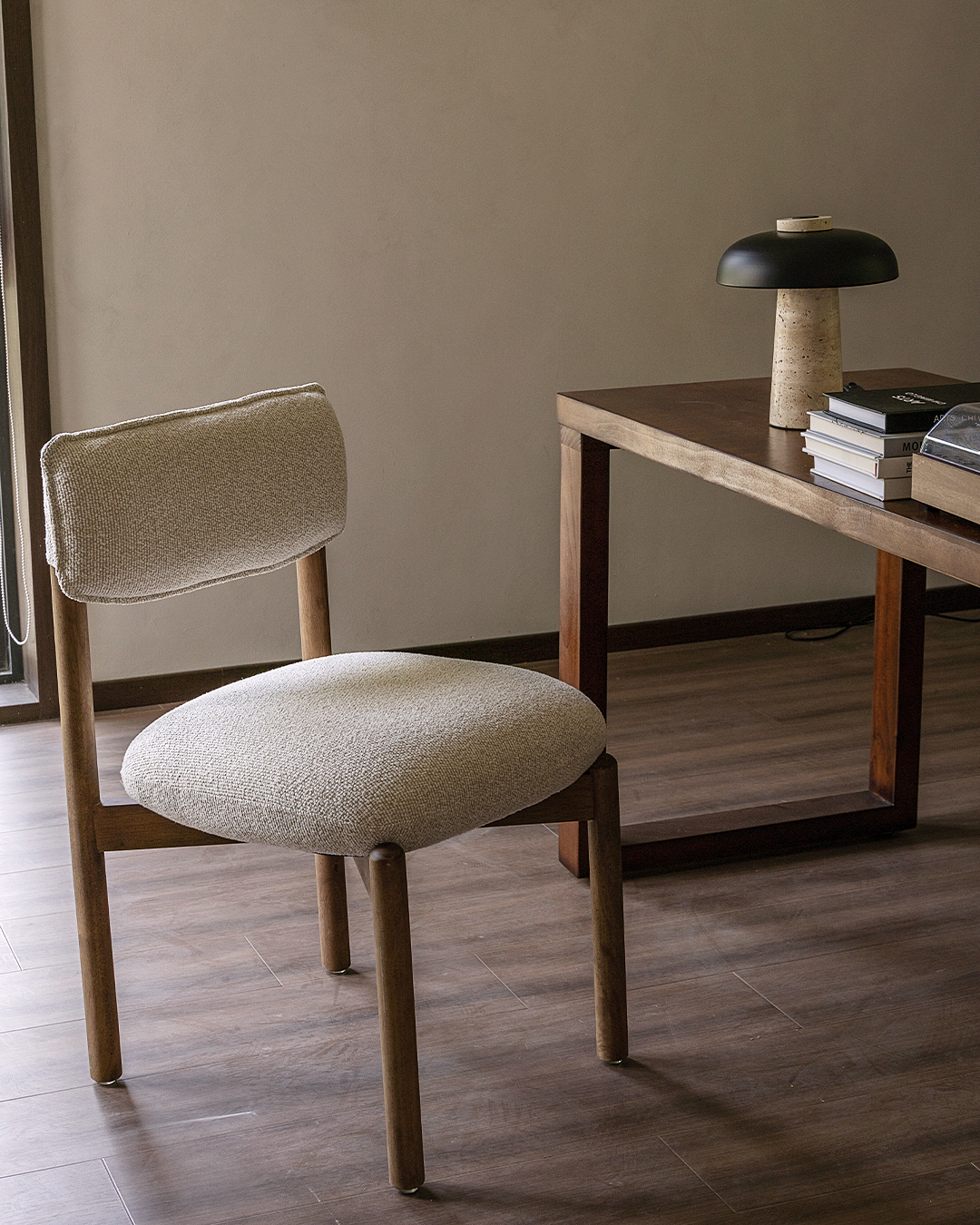 Wooden Chair Frank - Walnut / Beige - Image 10
