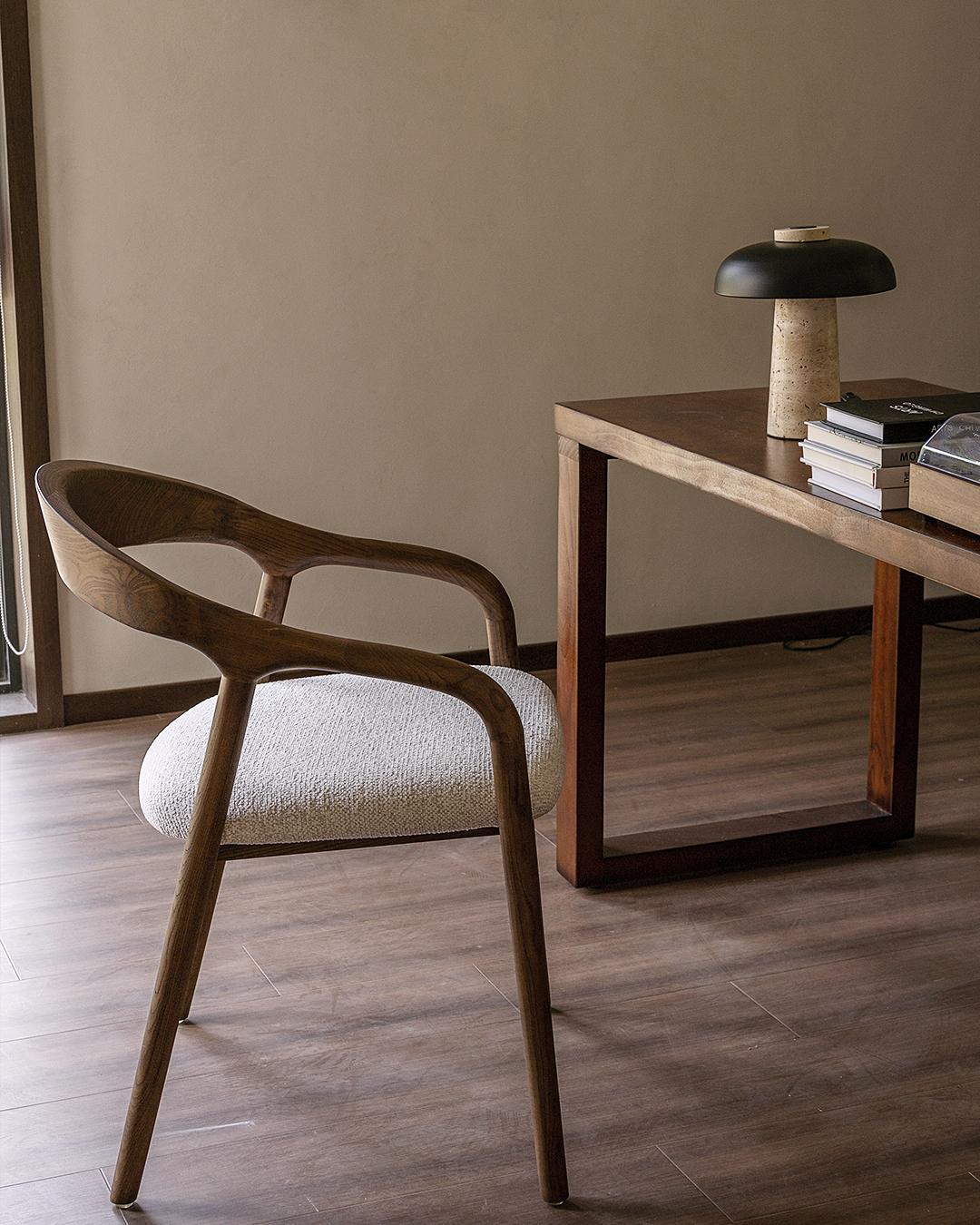 Wooden Chair Shane Arm - Walnut / White - Image 9