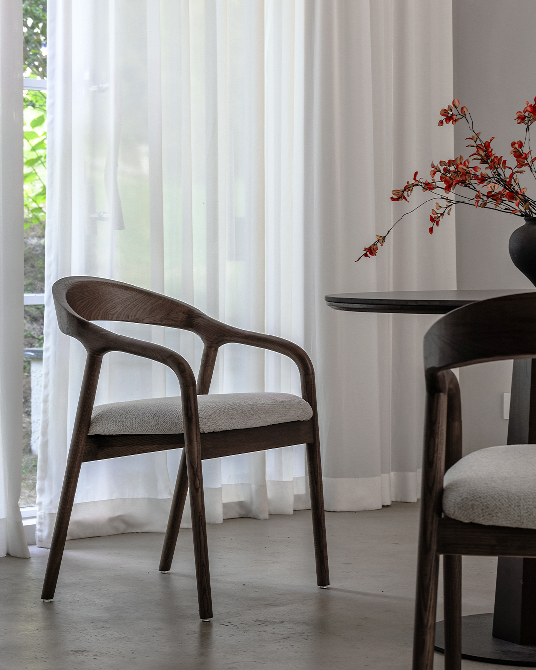 Wooden Chair Shane Arm - Walnut / White - Image 10